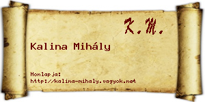 Kalina Mihály névjegykártya